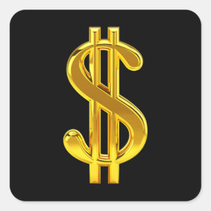 Cool gouden dollar teken gokken vierkante sticker