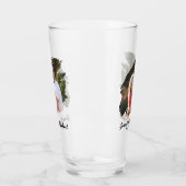 Cool Graffiti Effect Paar Foto Monogrammed Bier Glas (Links)