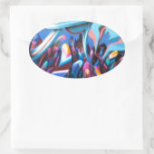Cool Graffiti Muur Ovale Sticker (Tas)