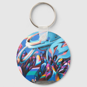 Cool Graffiti Muur Sleutelhanger