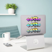 Cool Graffiti Sticker (Laptop op bureau)