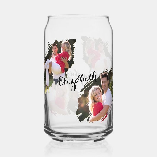 Cool Graffiti Torn Effect Fotocollage Monogram Blikvorm Glas (Voorkant)