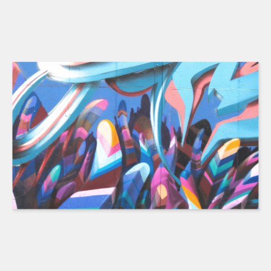 Cool Graffiti Wall Rechthoekige Sticker (Voorkant)