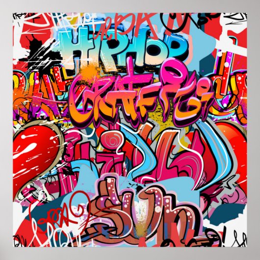 Cool graffiti woord art home decor poster (Voorkant)
