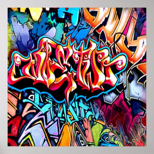 Cool graffiti woord art home decor poster (Voorkant)