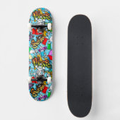 cool graffiti woordpatroon skateboard (Voorkant)
