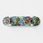 cool graffiti woordpatroon skateboard (Horizontaal)