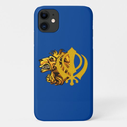 cool grafisch sikh khanda lion sikhism - symbool Case-Mate iPhone case (Achterkant)