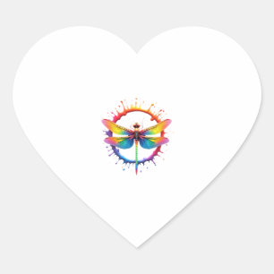 Cool Grafische Tie Dye Zonnebril Libel Illustra Hart Sticker