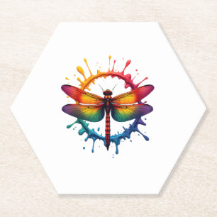 Cool Grafische Tie Dye Zonnebril Libel Illustra Kartonnen Onderzetters