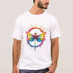 Cool Grafische Tie Dye Zonnebril Libelle Illustra T-shirt
