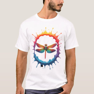 Cool Grafische Tie Dye Zonnebril Libelle Illustrat T-shirt
