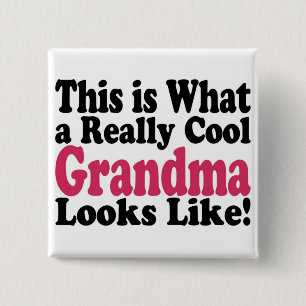 Cool Grandma Vierkante Button 5,1 Cm