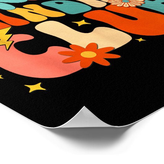 Cool Grandmas Club Groovy Retro Funny New Grandma Poster (Hoek)