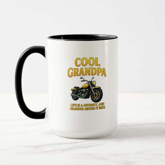 Cool Grandpa - Motorfiets cadeau voor grootvader" Mok (Links)