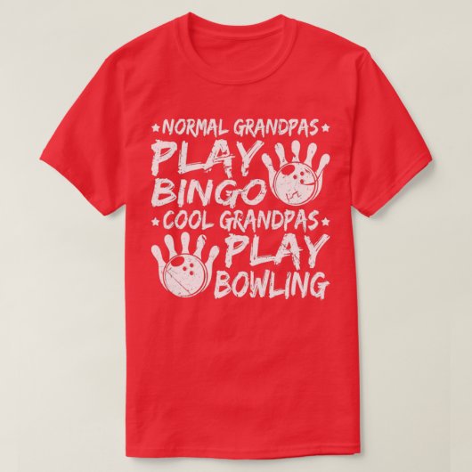 Cool Grandpas Bowling Fathers Day Bowler T T-shirt (Design voorkant)