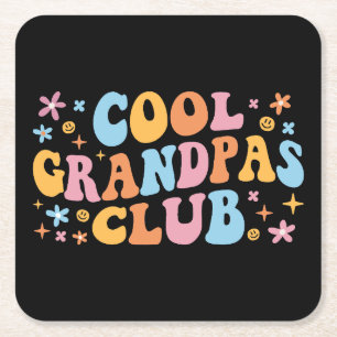 Cool Grandpas Club III Vierkante Kartonnen Onderzetter