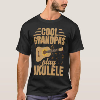Cool Grandpas Play Ukulele  Player Music  Graphic T-shirt