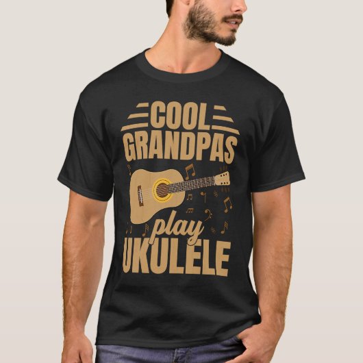 Cool Grandpas Play Ukulele  Player Music  Graphic T-shirt (Voorkant)
