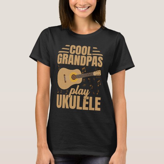 Cool Grandpas Play Ukulele  Player Music  Graphic T-shirt (Voorkant)
