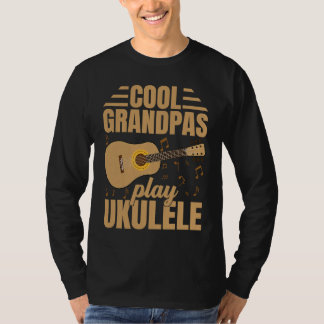 Cool Grandpas Play Ukulele  Player Music  Graphic T-shirt