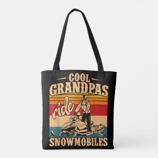 Cool Grandpas rides Snowmobies Snowmobile Snowmob Draagtas (Achterkant)