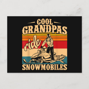 Cool Grandpas rides Snowmobies Snowmobile Snowmob Feestdagenkaart