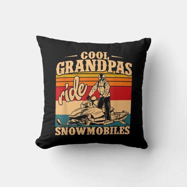 Cool Grandpas rides Snowmobies Snowmobile Snowmob Kussen (Voorkant)