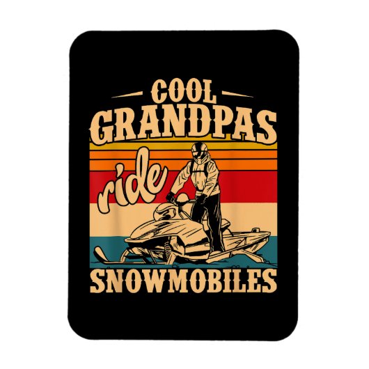 Cool Grandpas rides Snowmobies Snowmobile Snowmob Magneet (Verticaal)