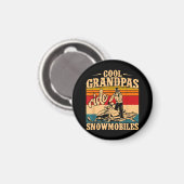 Cool Grandpas rides Snowmobies Snowmobile Snowmob Magneet (Voorkant / Achterkant)