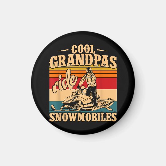 Cool Grandpas rides Snowmobies Snowmobile Snowmob Magneet (Voorkant)