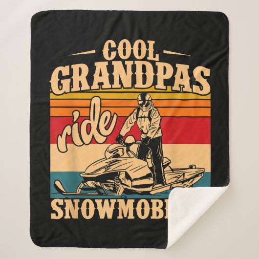 Cool Grandpas rides Snowmobies Snowmobile Snowmob Sherpa Deken (Voorkant)