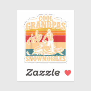 Cool Grandpas rides Snowmobies Snowmobile Snowmob Sticker