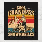 Cool Grandpas rides Snowmobies Snowmobile Snowmob Wijn Etiket (Enkel label)