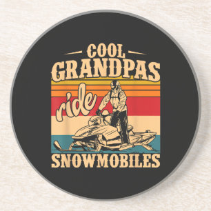 Cool Grandpas rides Snowmobies Snowmobile Snowmob Zandsteen Onderzetter