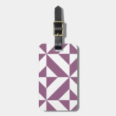 Cool Grape Geometric Deco Cube Pattern Bagagelabel (Voorkant verticaal)