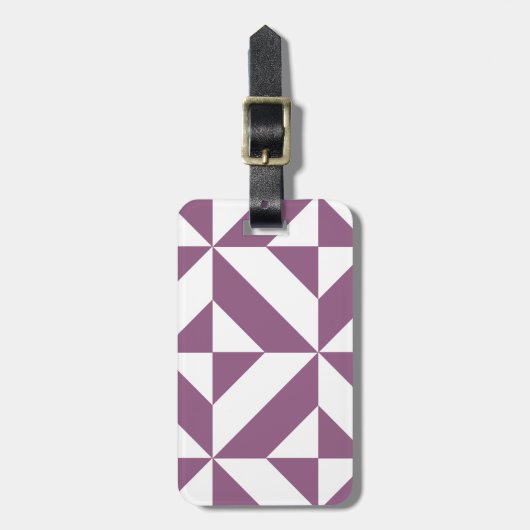 Cool Grape Geometric Deco Cube Pattern Bagagelabel (Voorkant verticaal)