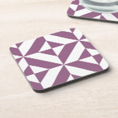 Cool Grape Geometric Deco Cube Pattern Bier Onderzetter (Linkerzijde)