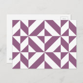 Cool Grape Geometric Deco Cube Pattern Briefkaart (Voorkant / Achterkant)