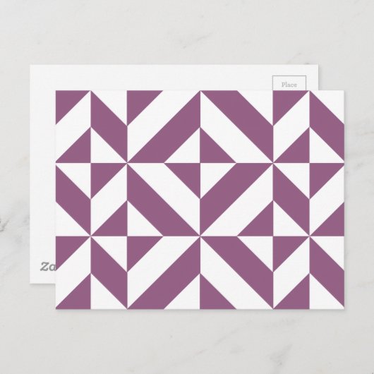 Cool Grape Geometric Deco Cube Pattern Briefkaart (Voorkant / Achterkant)