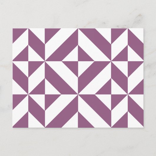 Cool Grape Geometric Deco Cube Pattern Briefkaart (Voorkant)