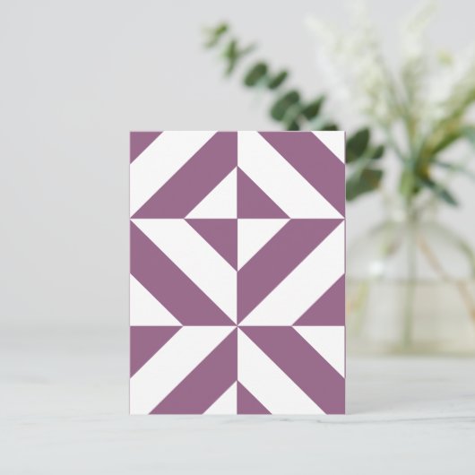 Cool Grape Geometric Deco Cube Pattern Briefkaart (Staand voorkant)