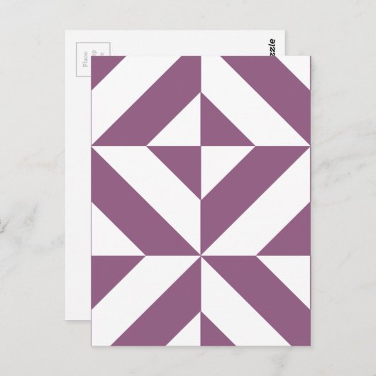 Cool Grape Geometric Deco Cube Pattern Briefkaart (Voorkant / Achterkant)