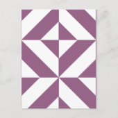Cool Grape Geometric Deco Cube Pattern Briefkaart (Voorkant)