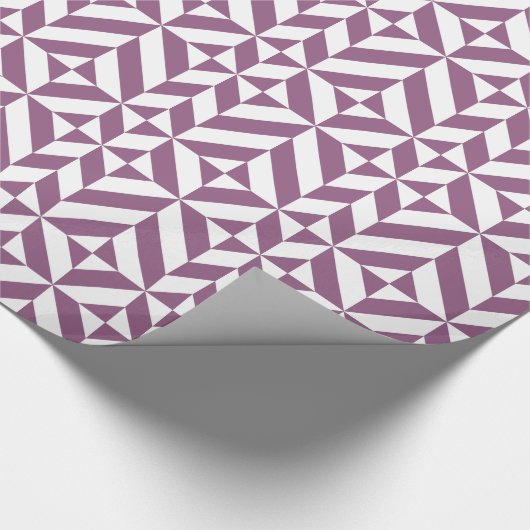 Cool Grape Geometric Deco Cube Pattern Cadeaupapier (Hoek)