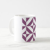 Cool Grape Geometric Deco Cube Pattern Koffiemok (Voorkant links)