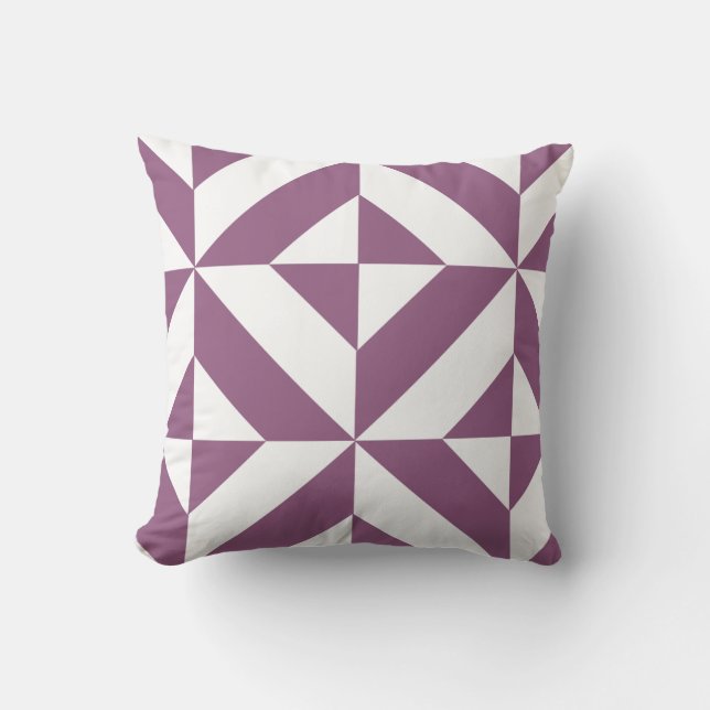 Cool Grape Geometric Deco Cube Pattern Kussen (Voorkant)