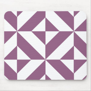 Cool Grape Geometric Deco Cube Pattern Muismat