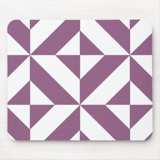 Cool Grape Geometric Deco Cube Pattern Muismat (Voorkant)