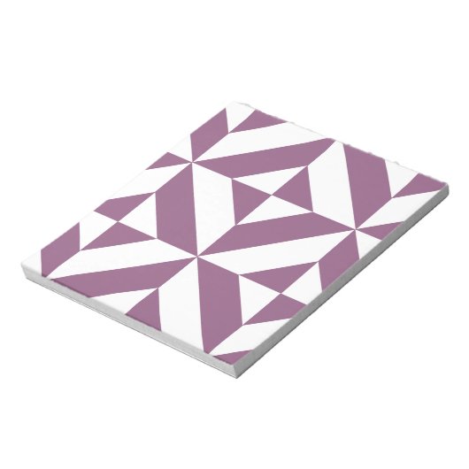 Cool Grape Geometric Deco Cube Pattern Notitieblok (Gedraaid)